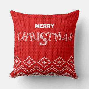 Frohe Weihnachten Gestrickte Muster Kissen – Festl