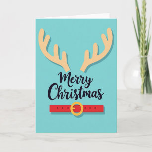 Frohe Weihnachten Geweih Karte