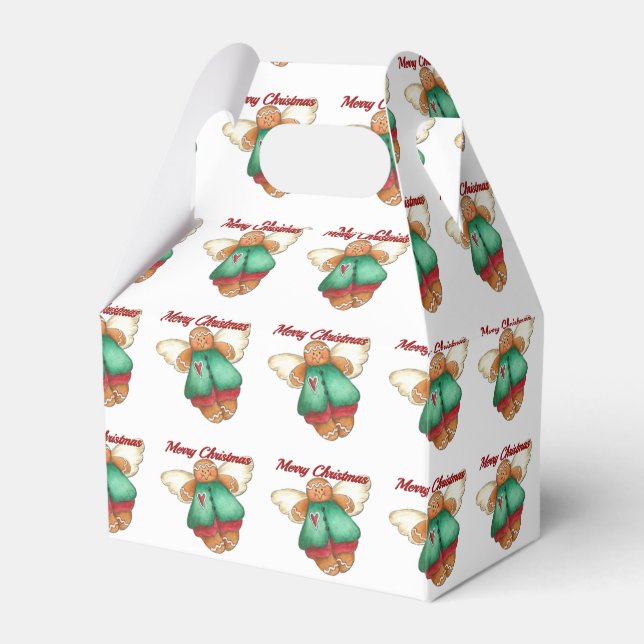 Frohe Weihnachten Gingerbread Angel Favor Box Geschenkschachtel (Vorderseite)