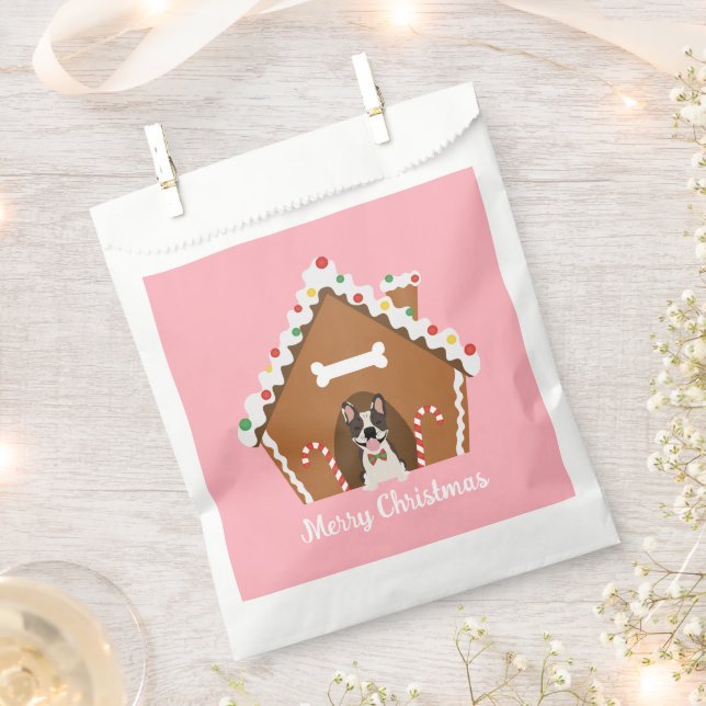 Frohe Weihnachten Gingerbread Dog House Geschenktütchen (Ausgeschnitten)