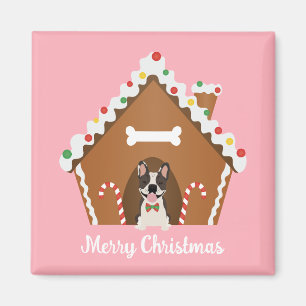 Frohe Weihnachten Gingerbread Dog House Magnet