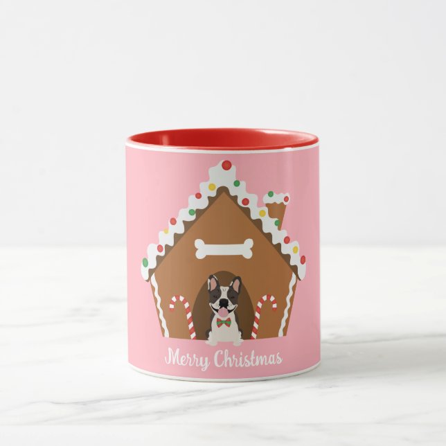 Frohe Weihnachten Gingerbread Dog House Tasse (Zentrum)