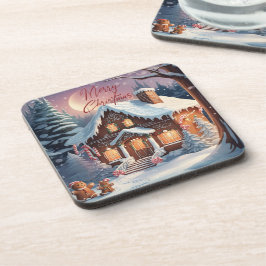 Frohe Weihnachten Gingerbread House Holiday Getränkeuntersetzer