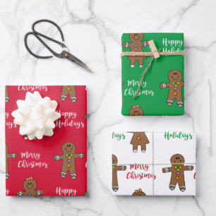 Frohe Weihnachten Gingerbread Man  Geschenkpapier Set