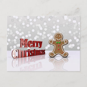 Frohe Weihnachten Gingerbread Man Holiday Postcard