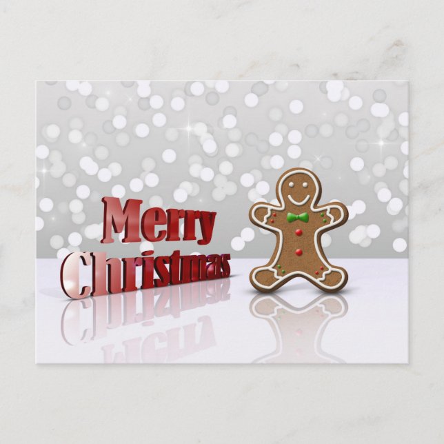 Frohe Weihnachten Gingerbread Man Holiday Postcard (Vorderseite)