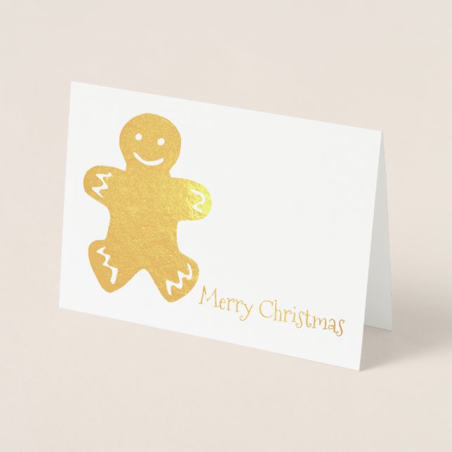 Frohe Weihnachten Gingerbread Mann Cookie Holiday Folienkarte (Vorderseite)