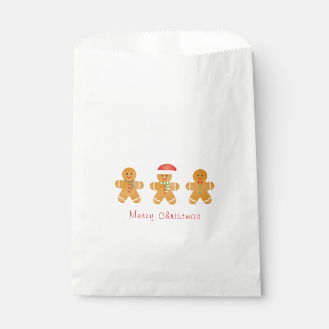 Frohe Weihnachten Gingerbread Männer Weihnachtsman Geschenktütchen (Vorderseite)