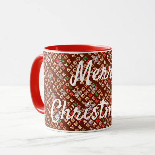 Frohe Weihnachten Gingerbread Tasse (Vorderseite Links)