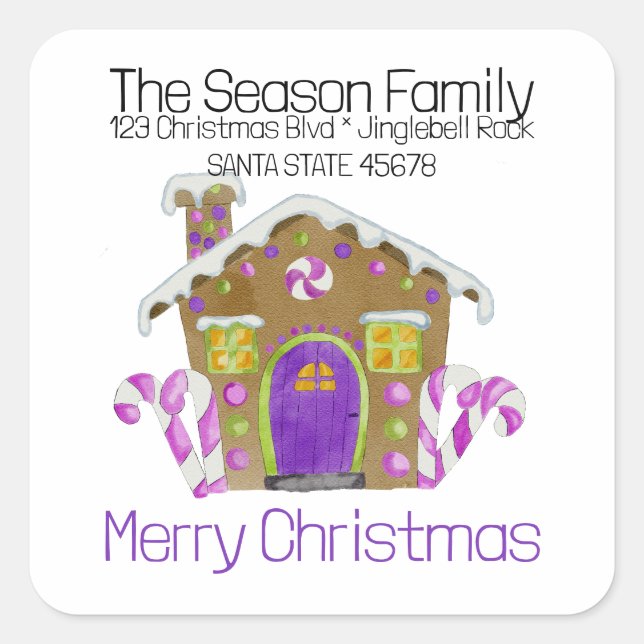 Frohe Weihnachten Gingerbread Umschlag Aufkleber (Vorderseite)