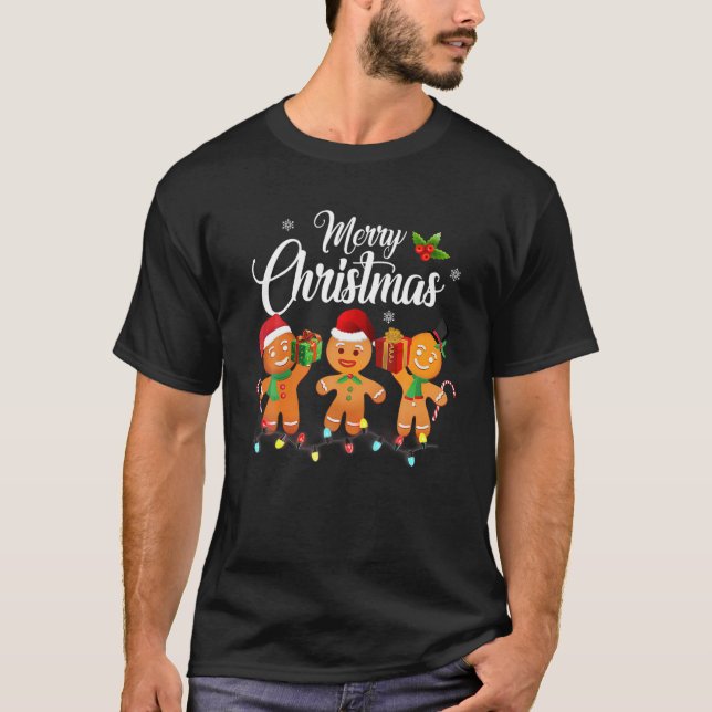 Frohe Weihnachten Gingerbread Weihnachten Weihnach T-Shirt (Vorderseite)
