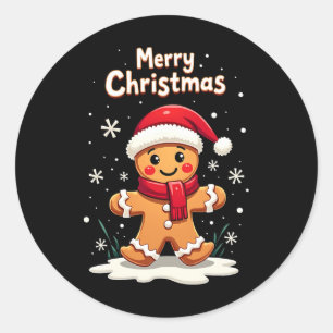 Frohe Weihnachten Gingerbrot Cookie Baking Girls F Runder Aufkleber