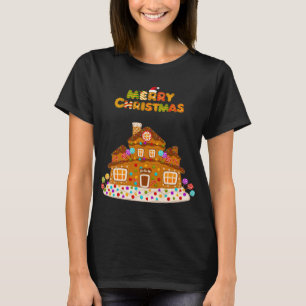 Frohe Weihnachten Gingerbrot Haus Backcreme Dose T-Shirt