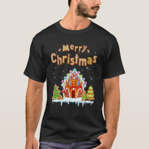 Frohe Weihnachten Gingerbrot Haus Backcreme Dose T-Shirt