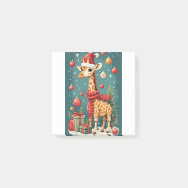 Frohe Weihnachten Giraffe Post-it Klebezettel (Vorderseite)
