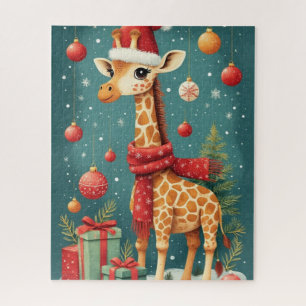 Frohe Weihnachten Giraffe Puzzle