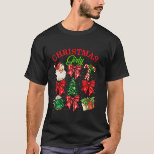 Frohe Weihnachten Girly Coquette Bows Christmas Wo T-Shirt