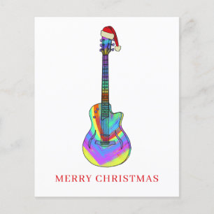 Frohe Weihnachten Gitarre farbenfrohes Budget Flyer