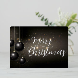 Frohe Weihnachten Glanz Schwarz Weihnachtsdekorati Folien Feiertagskarte