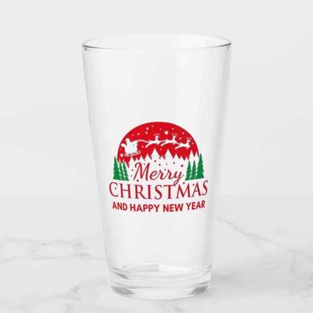 Frohe Weihnachten Glas (Vorderseite)