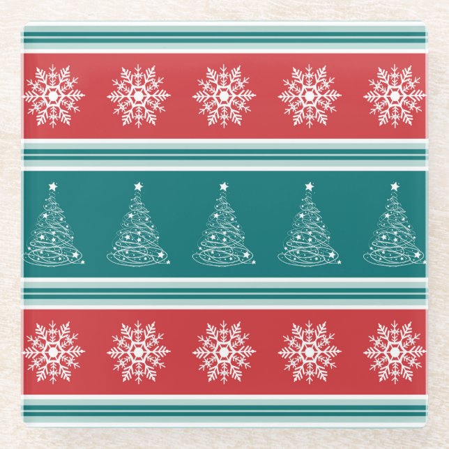 Frohe Weihnachten Glasuntersetzer (Vorderseite)