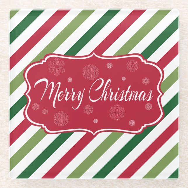 Frohe Weihnachten Glasuntersetzer (Vorderseite)