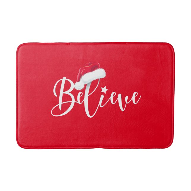 Frohe Weihnachten - Glaube an den Weihnachtsmann m Badematte (Vorderseite)