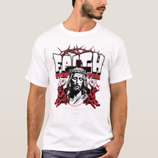 ✝️ Frohe Weihnachten Glaube Über Angst Jesus Relig T-Shirt