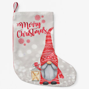 Frohe Weihnachten,Glitter Bokeh,Cute Gnome   Kleiner Weihnachtsstrumpf