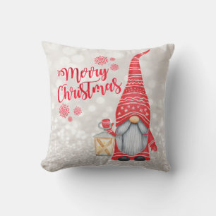 Frohe Weihnachten, Glitter Bokeh, Süßer Gnom Kissen