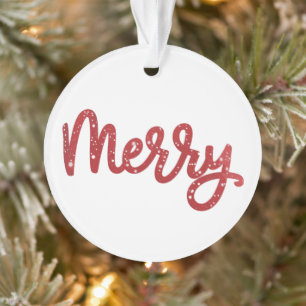 Frohe Weihnachten Glitter Urlaub Ornament