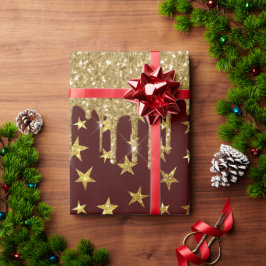 Frohe Weihnachten - Glitzer Star Geschenkpapier