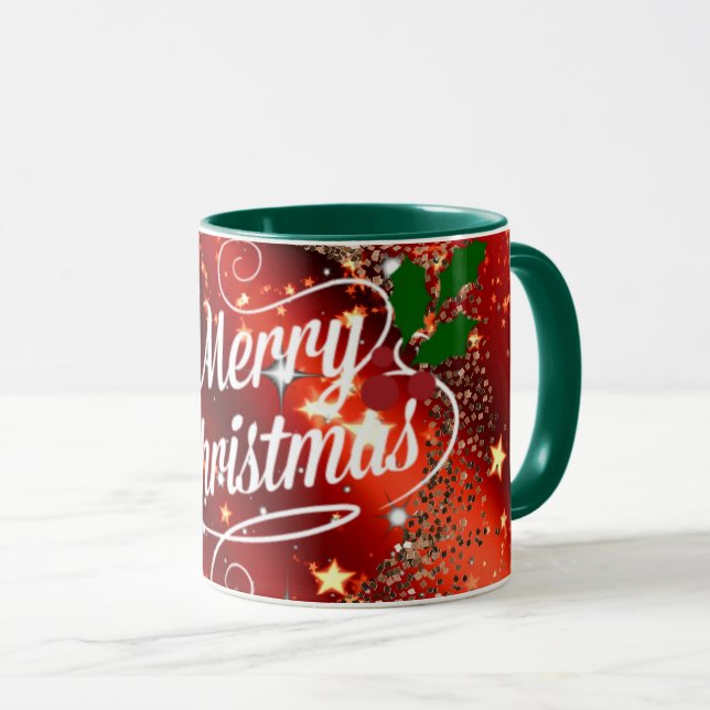 Frohe Weihnachten Glitzer und funkeln Tasse (VorderseiteRechts)