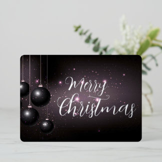 Frohe Weihnachten Glitzert Schwarz Weihnachtsdekor Folien Feiertagskarte