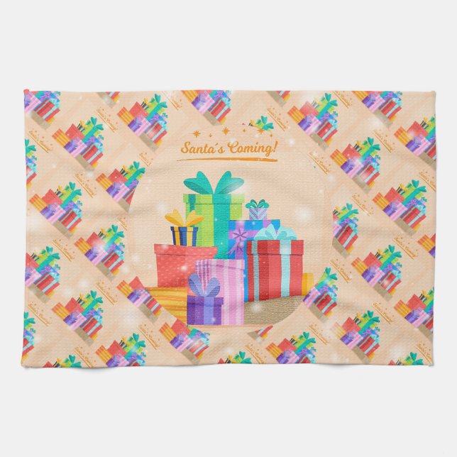 Frohe Weihnachten Glück Bestes Geschenk Geschirrtuch (Horizontal)