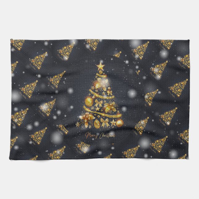 Frohe Weihnachten Glück Bestes Geschenk Geschirrtuch (Horizontal)