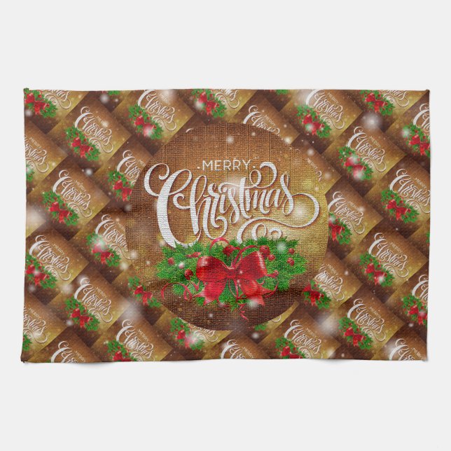 Frohe Weihnachten Glück Bestes Geschenk Geschirrtuch (Horizontal)
