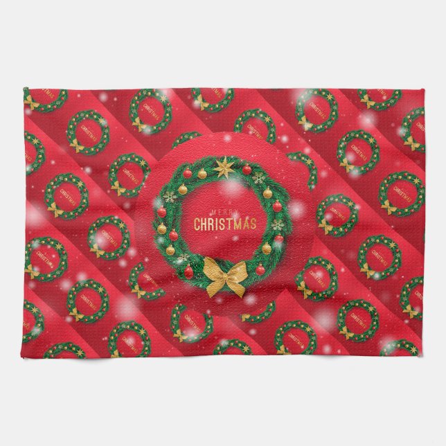 Frohe Weihnachten Glück Bestes Geschenk Geschirrtuch (Horizontal)