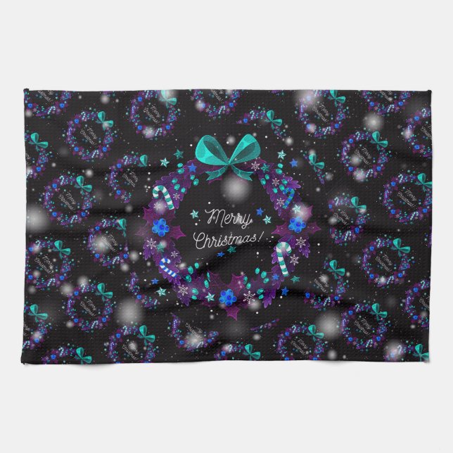 Frohe Weihnachten Glück Bestes Geschenk Geschirrtuch (Horizontal)