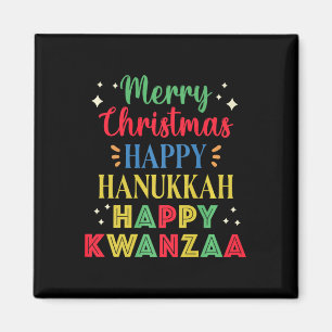 Frohe Weihnachten Glück Hanukkah Happy Kwanzaa 9 Magnet