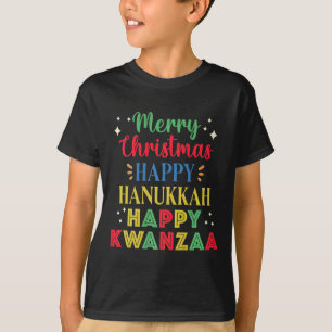 Frohe Weihnachten Glück Hanukkah Happy Kwanzaa 9 T-Shirt