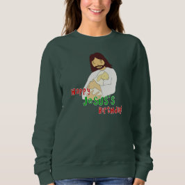 Frohe Weihnachten Glück Jesus's Geburtstag Jesus L Sweatshirt