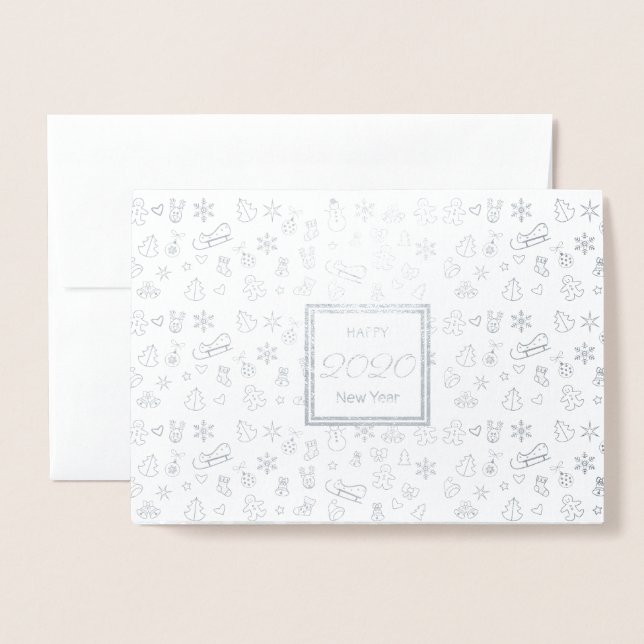 Frohe Weihnachten & Glück Neues Jahr! 20XX XMAS Sc Folienkarte (Vorderseite mit Umschlag)