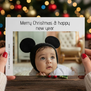 Frohe Weihnachten & Glück Neues Jahr Freude Karte