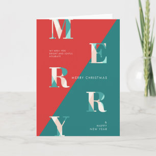 Frohe Weihnachten & Glück Neues Jahr Moderne Geome