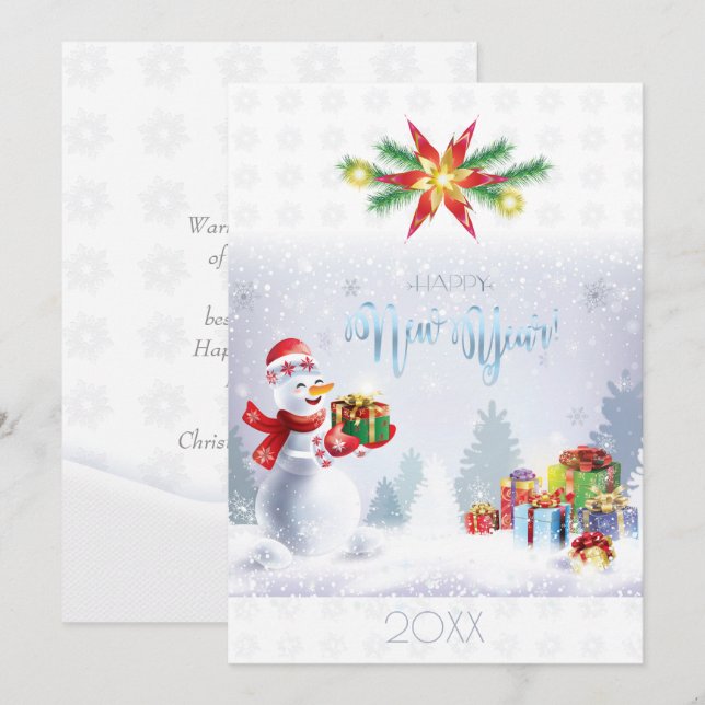 Frohe Weihnachten & Glück Neues Jahr! Snowman 20XX (Vorne/Hinten)