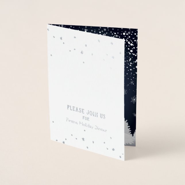 Frohe Weihnachten & Glück Neues Jahr! Winterschnee Folienkarte (Vorderseite)