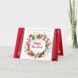 Frohe Weihnachten & Glück Neues Jahr! XMAS Karte