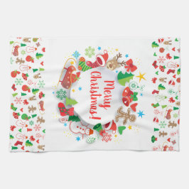 Frohe Weihnachten & Glück Neujahr 2024 XMAS Snowma Geschirrtuch