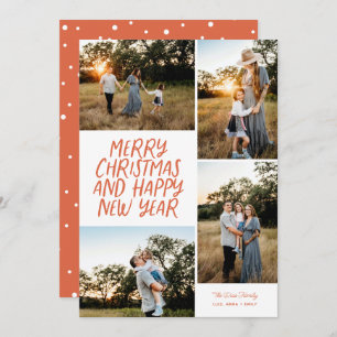 Frohe Weihnachten Glück Neujahr 4 Foto Collage Rot